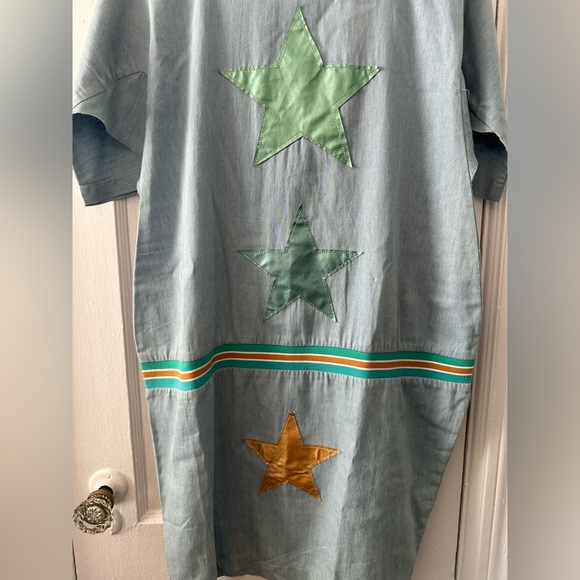 TCCLA Denim Web Star Patch dress Size 16 - Picture 5 of 7